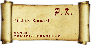 Pittik Kandid névjegykártya